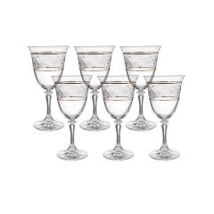 Набор из 6-ти бокалов для красного вина Branta; декор Панто, 2 отводки платина, 290 мл, Crystal Bohemia