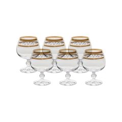 Набор из 6-ти бокалов для бренди Sterna; декор Панто, 2 отводки золото, 250 мл, Crystal Bohemia