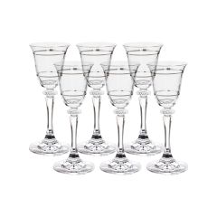 Набор из 6-ти рюмок для водки, ликера Branta; декор Панто, 2 отводки платина, 50 мл, Crystal Bohemia