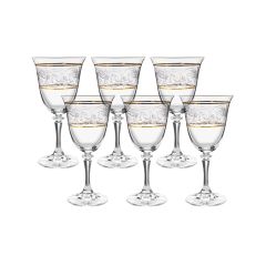 Набор из 6-ти бокалов для красного вина Branta; декор Панто, 2 отводки золото, 290 мл, Crystal Bohemia