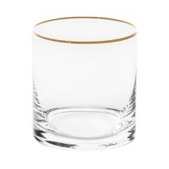 Набор из 6-ти стаканов для виски Larus, декор Отводка золото, 320 мл, Crystal Bohemia