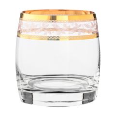 Набор из 6-ти стаканов для виски Pavo; декор Панто, 2 отводки золото, 230 мл, Crystal Bohemia