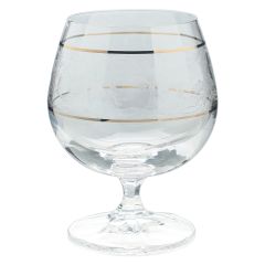 Набор из 6-ти бокалов для бренди Falco; декор Панто, 2 отводки платина, 250 мл, Crystal Bohemia