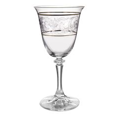 Набор из 6-ти бокалов для белого вина Branta; декор Панто, 2 отводки платина, 250 мл, Crystal Bohemia