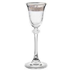 Набор из 6-ти рюмок для водки, ликера Asio; декор Панто, платиновая полоса, отводка платина, 60 мл, Crystal Bohemia