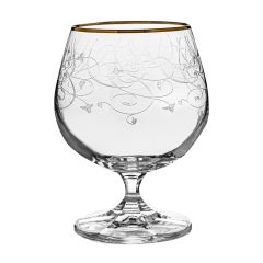 Набор из 6-ти бокалов для бренди Falco; декор Панто, отводка золото, 250 мл, Crystal Bohemia