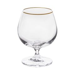 Набор из 6-ти бокалов для бренди Falco; декор Отводка платина, 250 мл, Crystal Bohemia