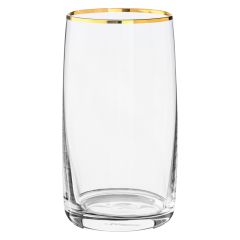 Набор из 6-ти стаканов для воды Pavo; декор Отводка золото, 250 мл, Crystal Bohemia