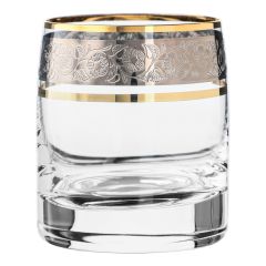 Набор из 6-ти стопок Pavo; декор Панто платина, отводка золото, 60 мл, Crystal Bohemia