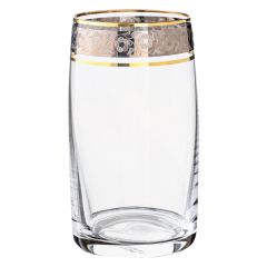 Набор из 6-ти стаканов для воды Pavo; декор Панто платина, отводка золото, 250 мл, Crystal Bohemia