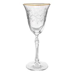 Набор из 6-ти бокалов для белого вина Parus; декор Панто, отводка золото, 185 мл, Crystal Bohemia