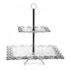 Этажерка двухъярусная Pierced, 35,5 см, Crystal Bohemia