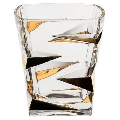 Набор из 6-ти стаканов Zig zag gold, 300 мл, Crystal Bohemia