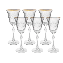 Набор из 6-ти бокалов для красного вина Parus; декор Панто, отводка золото, 250 мл, Crystal Bohemia