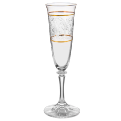 Набор из 6-ти бокалов для шампанского Branta; декор Панто, 2 отводки золото, 175 мл, Crystal Bohemia