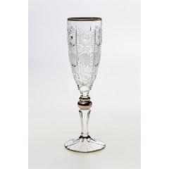 Набор из 6-ти бокалов для шампанского 500PK, декор Отводка платина, платиновый шар, шлифовка; 180 мл; хрусталь, Bohemia JIHLAVA