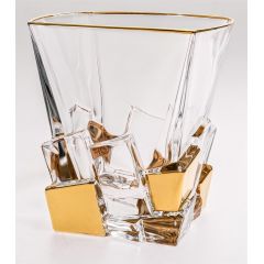 Набор из 6-ти стаканов для виски Crack, декор Золото; 310 мл; хрусталь, Bohemia JIHLAVA