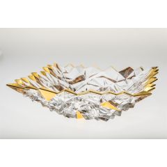 Салатник Glacier, 28 см; декор Золото; хрусталь, Bohemia JIHLAVA