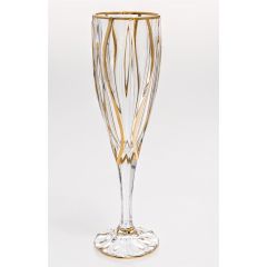 Набор из 6-ти бокалов для шампанского Ocean, декор Золото; 180 мл; стекло, Bohemia JIHLAVA