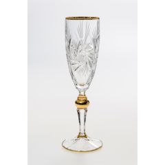 Набор из 6-ти бокалов для шампанского Pinwheel, декор Отводка золото, золотой шар; 180 мл; хрусталь, Bohemia JIHLAVA