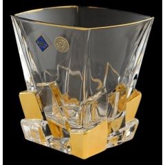 Набор из 6-ти стаканов для виски Crack, декор Золото; 310 мл; стекло, Bohemia JIHLAVA