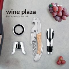 Набор из 4-х винных аксессуаров для вина  Wine Plaze, Legnoart