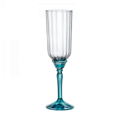 Набор бокалов для шампанского Florian Lucent Blue, 6 шт, 210 мл, D65 мм, H220 мм, хрустальное стекло, Bormioli Rocco