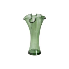 Ваза для цветов, 30 см Artesania, темно-зеленая, волнистый край, San Miguel