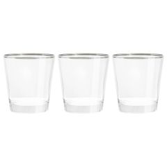 Набор из 6-ти стаканов для виски, 10 см, 365 мл, с серебристым кантом, Gemma Platinum, Le Stelle