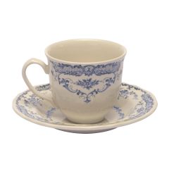 Чайная пара h 7,5  d 8,5 см, h 2,4  d 15 см, цвет декора синий, Bitossi