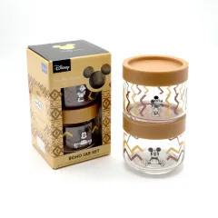 Набор банок 325 мл с коричневой крышкой BOHO, 2 шт, серия Disney, Lucaris