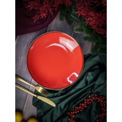 Тарелка глубокая 26 см безбортовая, Seasons Красный, Porland