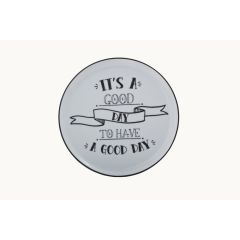 Тарелка обеденная 20 см, цвет серый, BE HAPPY, Porland