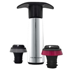 Помпа для вина с 2-мя пробками вакуумными, нержавеющая сталь, Vin Bouquet