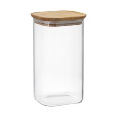 Банка для хранения квадратная Glass Acacia, 1,4 л, Smart Solutions