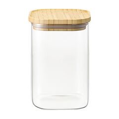 Банка для хранения квадратная Glass Bamboo, 1,1 л, Smart Solutions