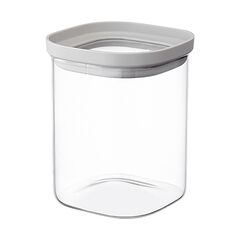 Банка для хранения квадратная Vacuum Glass, 1 л, светло-серая, Smart Solutions