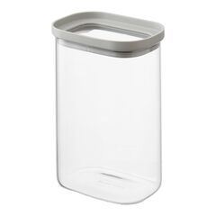 Банка для хранения прямоугольная Vacuum Glass, 1,5 л, светло-серая, Smart Solutions