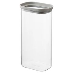 Банка для хранения прямоугольная Vacuum Glass, 1,75 л, светло-серая, Smart Solutions
