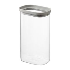 Банка для хранения прямоугольная Vacuum Glass, 1,25 л, светло-серая, Smart Solutions