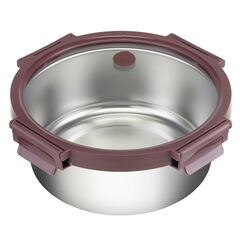 Контейнер стальной круглый Click Steel, 1,5 л, сливовый, Smart Solutions