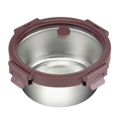 Контейнер стальной круглый Click Steel, 650 мл, сливовый, Smart Solutions