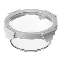 Контейнер для запекания и хранения круглый Click Glass, 650 мл, светло-серый, Smart Solutions