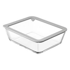 Контейнер для запекания и хранения с вакуумным эффектом Vacuum Glass, 2,6 л, светло-серый, Smart Solutions