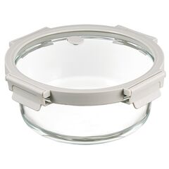 Контейнер для запекания и хранения круглый Click Glass, 1,3 л, светло-серый, Smart Solutions