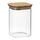 Банка для хранения квадратная Glass Acacia, 1,1 л, Smart Solutions