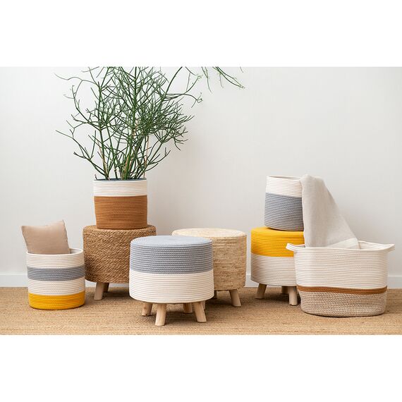 Корзина для хранения Ciary, ?30х30 см, бежевая/горчичная, Bergenson Bjorn, изображение 3