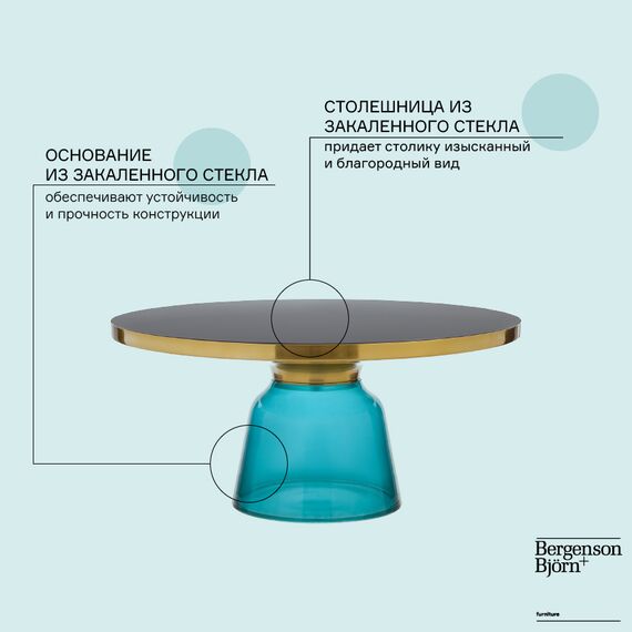 Столик кофейный Odd, ?75 см, черный/голубой, Bergenson Bjorn, изображение 6