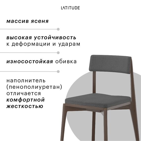 Набор из 2 стульев Aska, рогожка, орех/темно-серый, Latitude, изображение 11