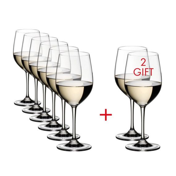 Набор бокалов Vinum Pay 6 Get 8 Value Gift Pack Viognier / Chardonnay / Verdejo, 8 шт., 350 мл, 7416/05, Riedel